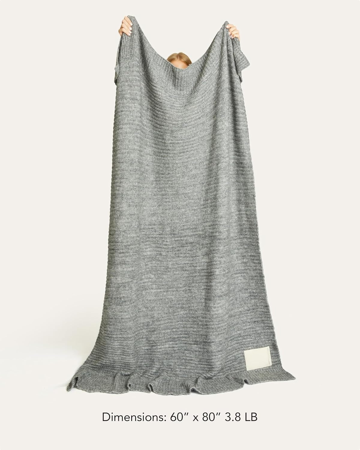 Melange Textured Soft Knit Throw Blanket