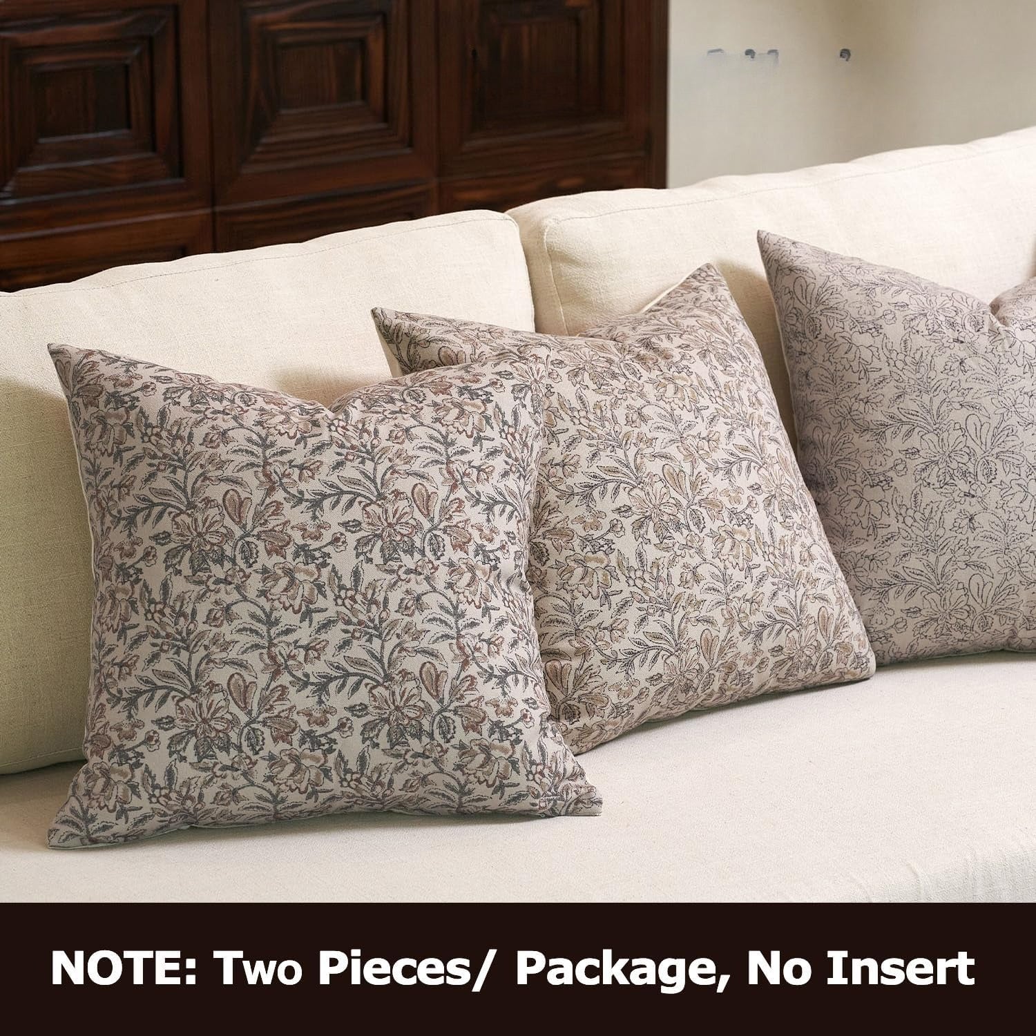 18x18" Set of 2 Floral Pillow Covers