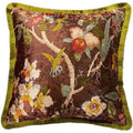 Brown Vintage Chinese‑Style Velvet Pillow Cover