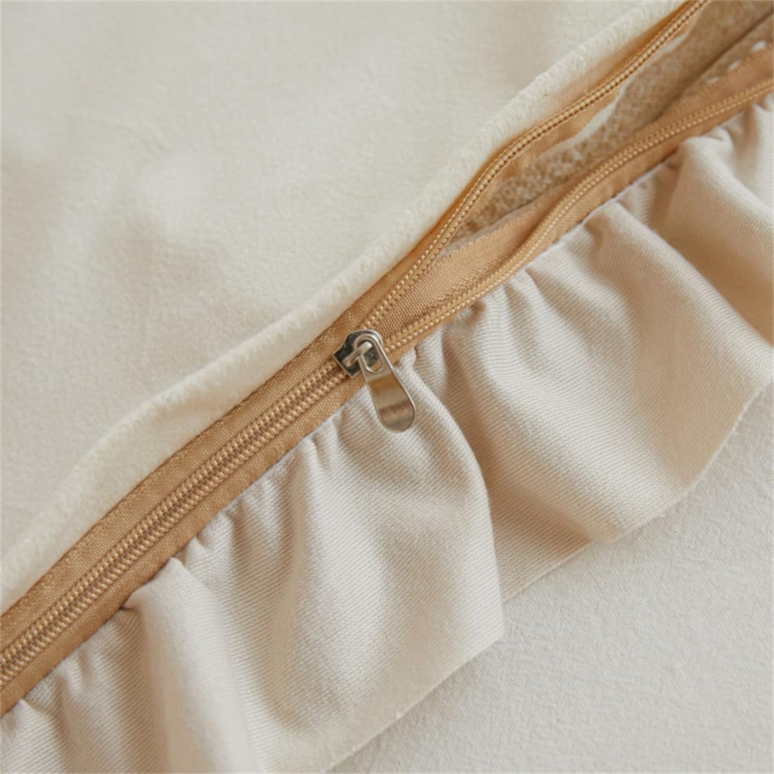 Set of 2 White Chenille Embroidered Pillow Covers