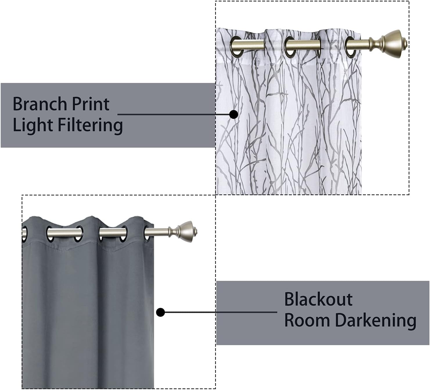 4‑Piece Mix‑and‑Match Curtain Set