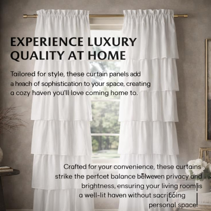 40x84" Set of 2 Pleated Layer Curtains