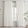52x84" Dual Layer Natural Blackout Curtain Panels