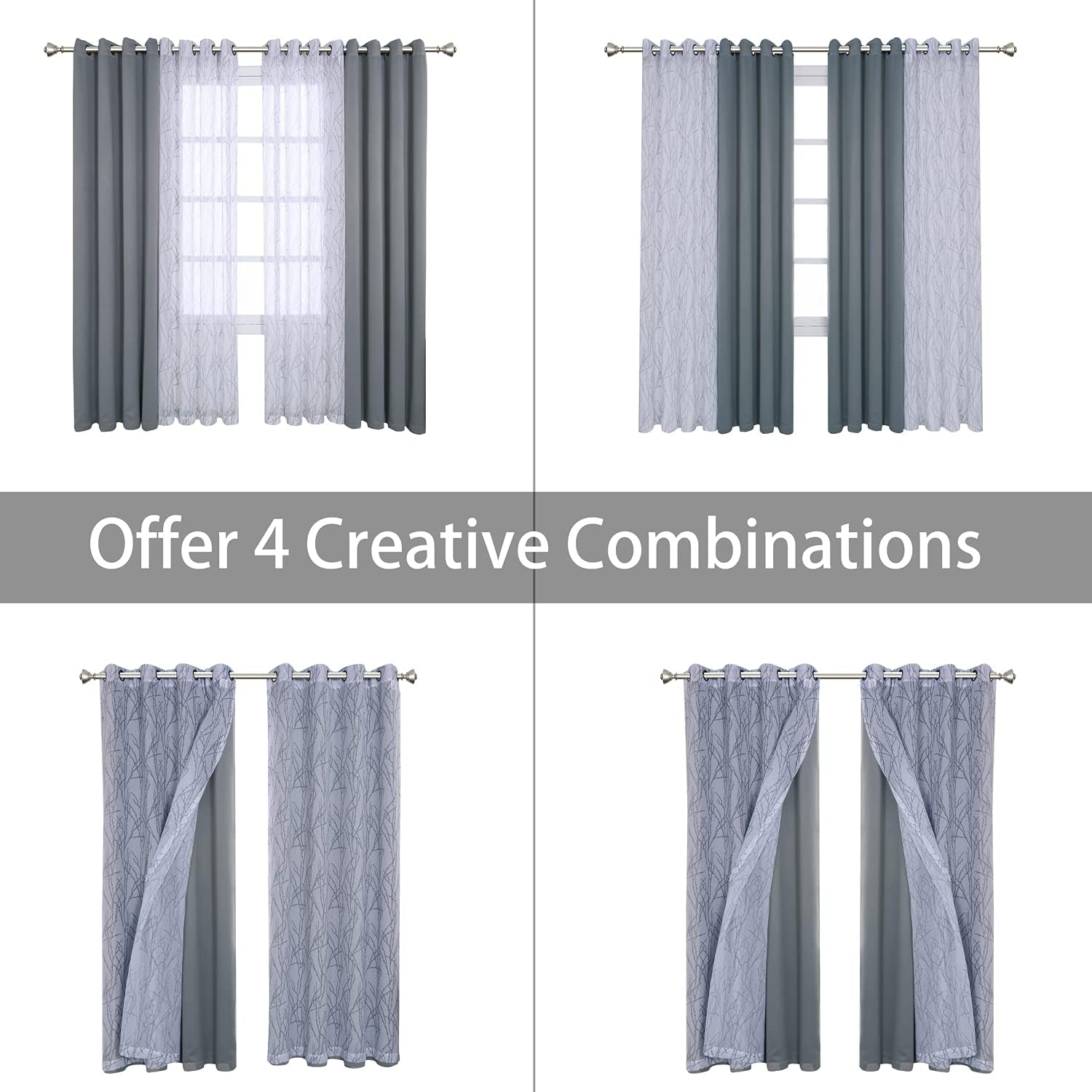4‑Piece Mix‑and‑Match Curtain Set