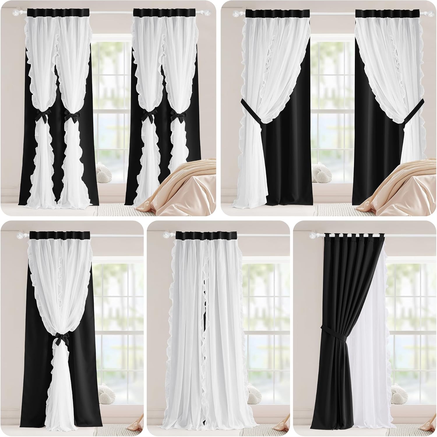 52x84" Set of 2 Double‑Layer Blackout Curtains