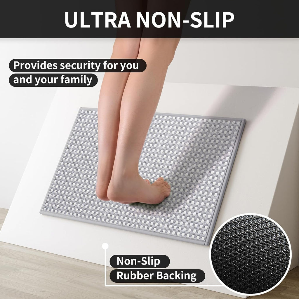 Gray Non‑Slip Washable Kitchen Rug 17"x47"