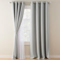 52x84" Set of 2 Grey Double‑Layer Curtains