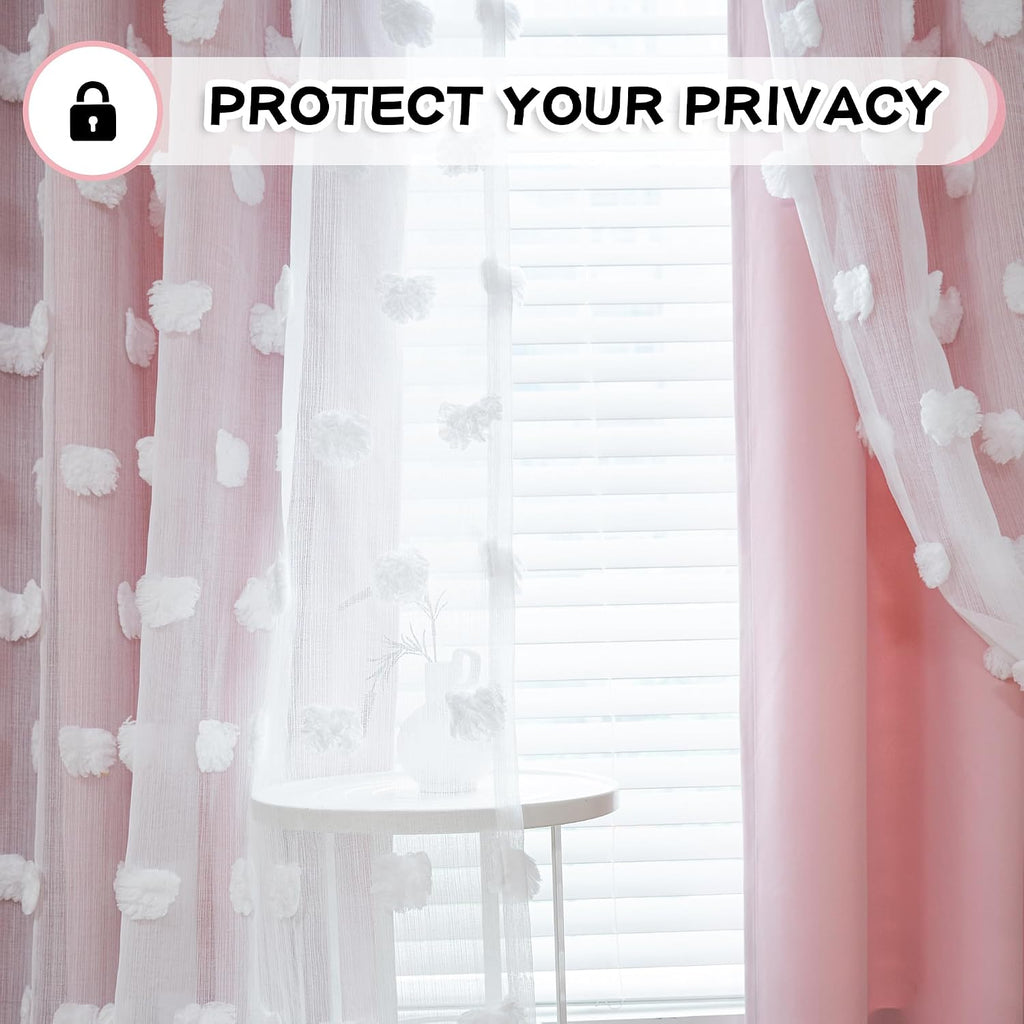 52x84" Pink Double‑Layer Blackout Curtains