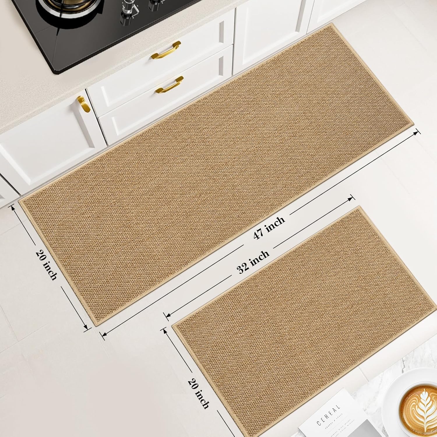 Washable Kitchen Rug Set of 2