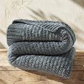 Dusk Blue Chunky Chenille Throw Blanket 50x60 Inch