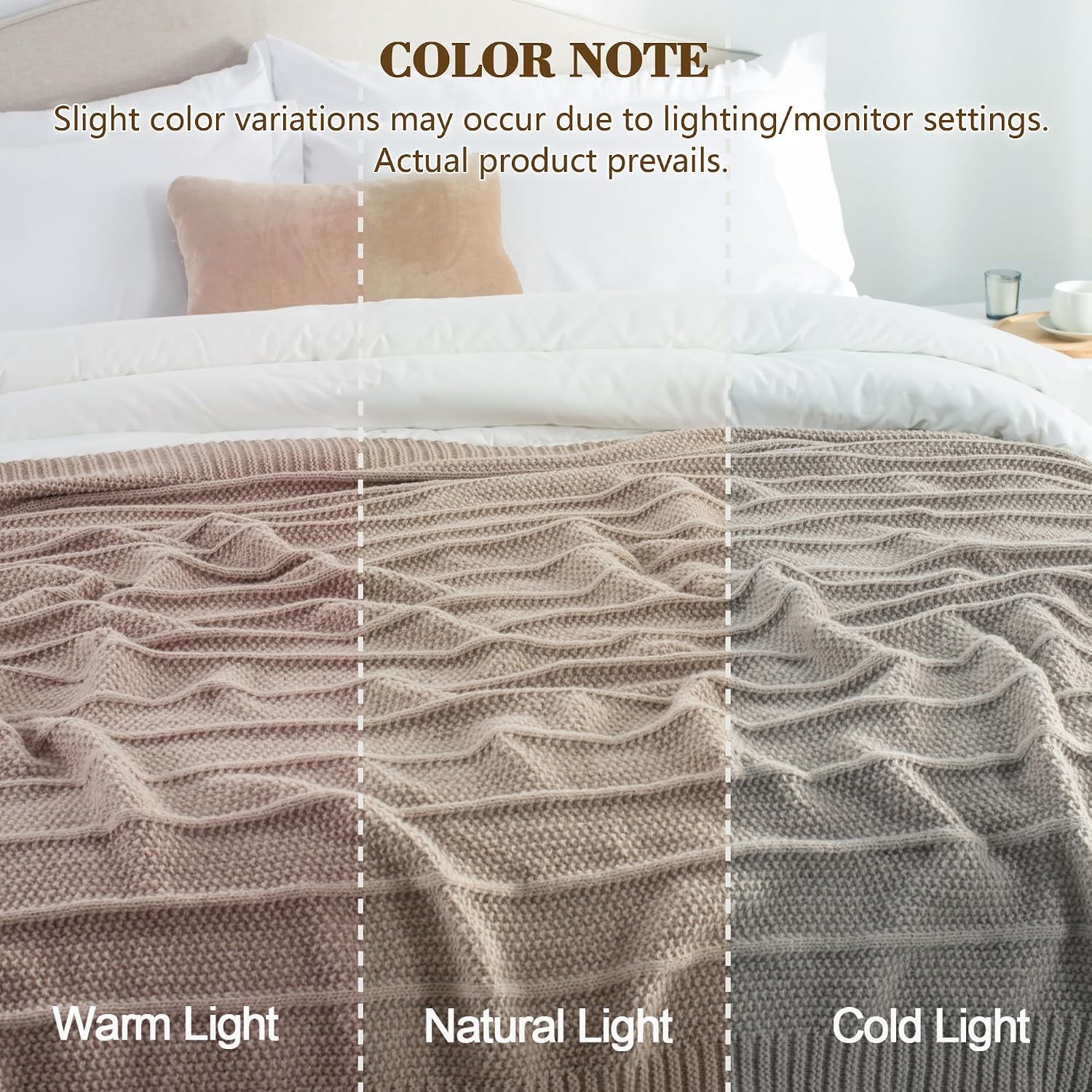 60x80" Stripe Cable Knit Throw Blanket