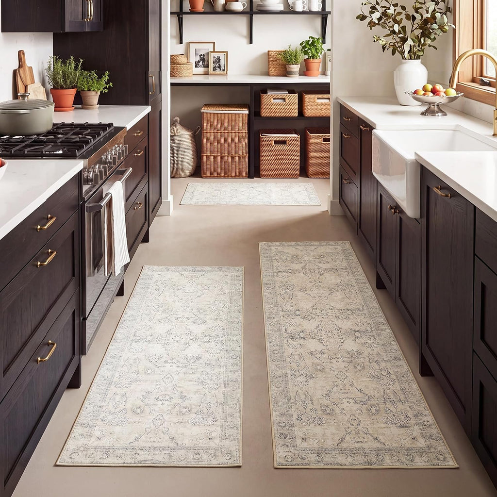 Boho Anti‑Fatigue Kitchen Rug Set of 3