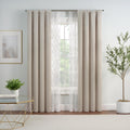 37x84" 4‑Piece Linen Blackout Curtain Set