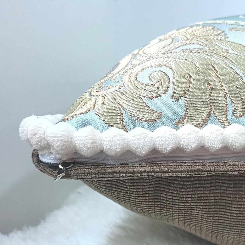 Set of 2 Jacquard Embroidered Pillow Covers