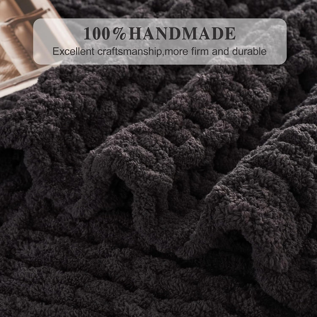 Dark Grey Throw Blanket for Couch, 50"x60"