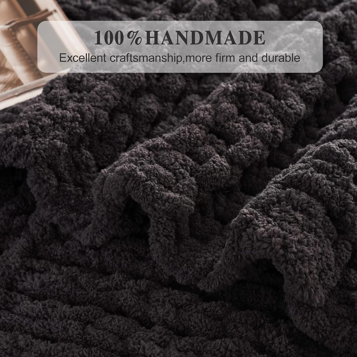 Dark Grey Throw Blanket for Couch, 50"x60"