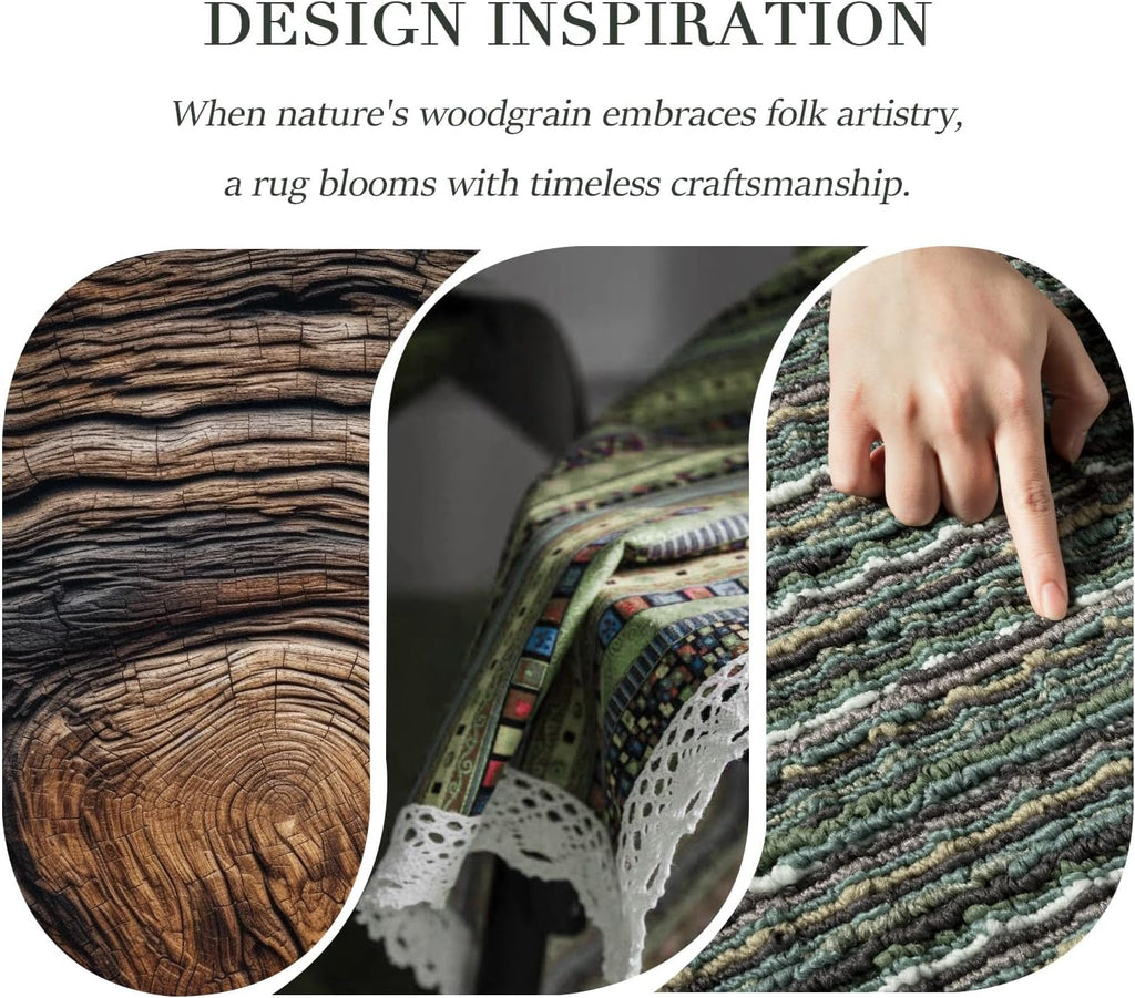 Green Non‑Slip Kitchen Rug Set of 2