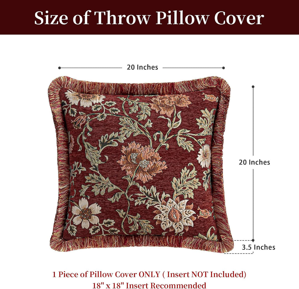 Loom and Mill Rust Red 20x20" Chenille Pillow Cover