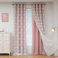 52x84" Pink Double‑Layer Blackout Curtains