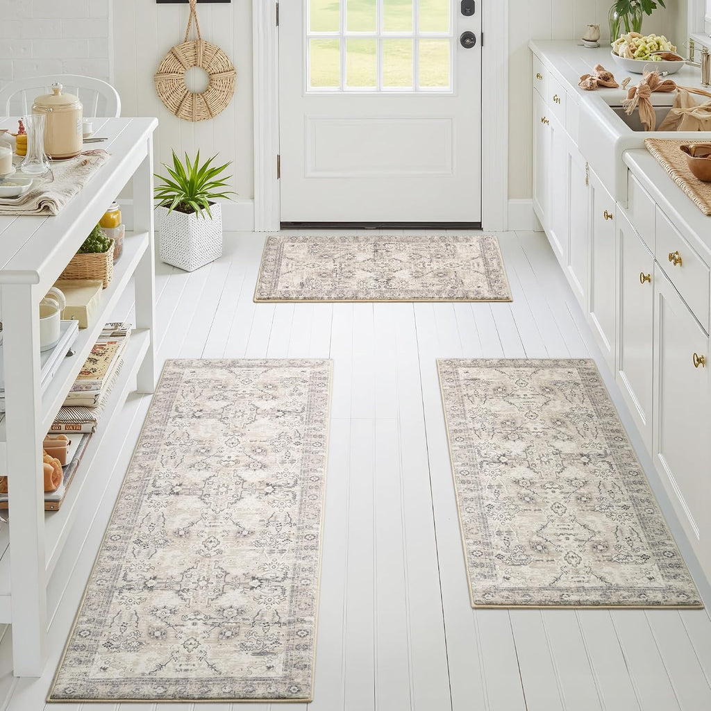 Boho Anti‑Fatigue Kitchen Rug Set of 3