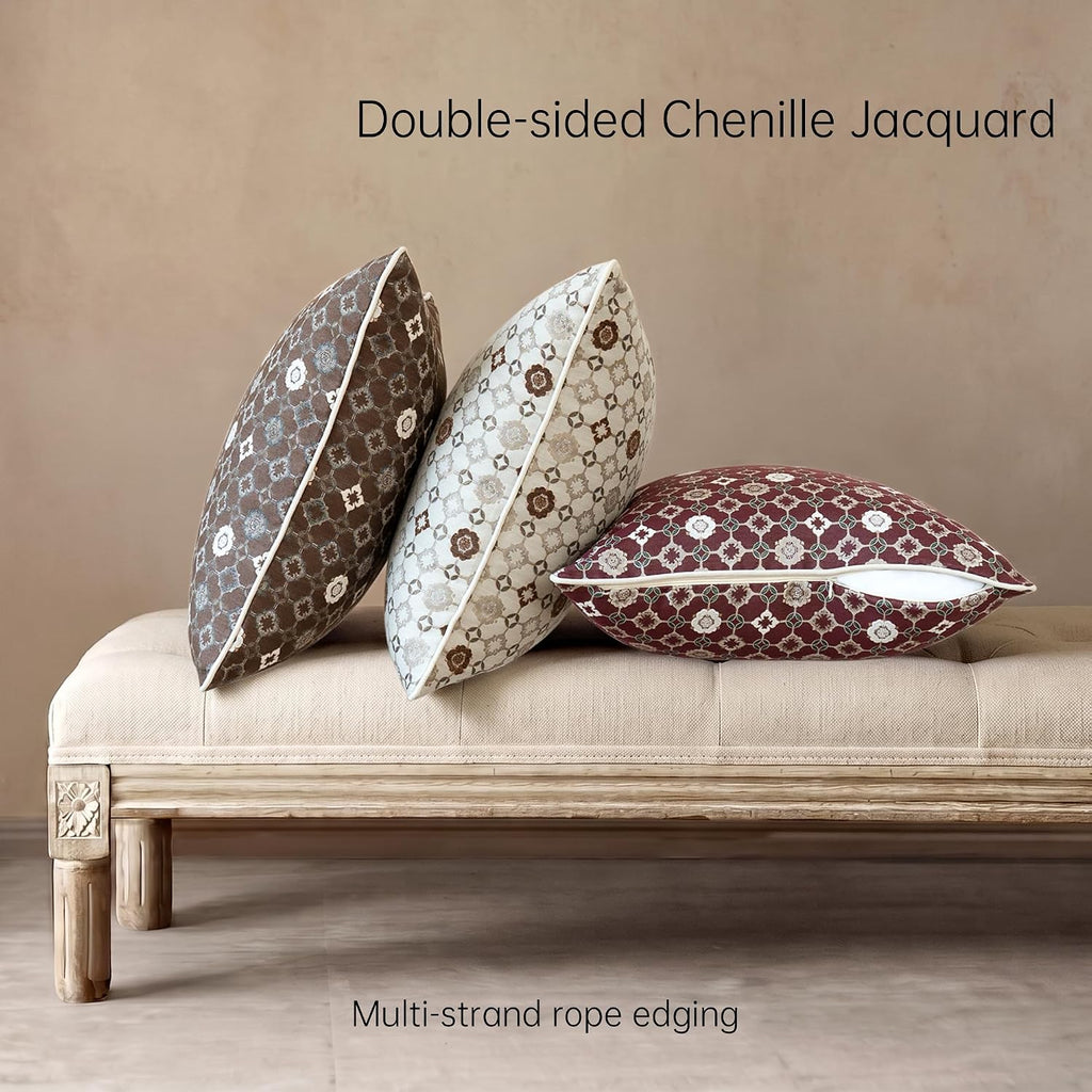 Set of 2 Gray 3D Vintage Floral Pillow Covers