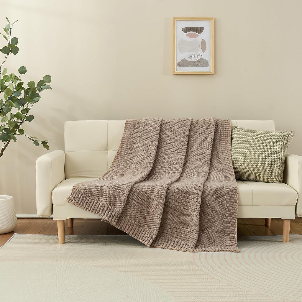 Knit Throw Blanket 50x60 Inch