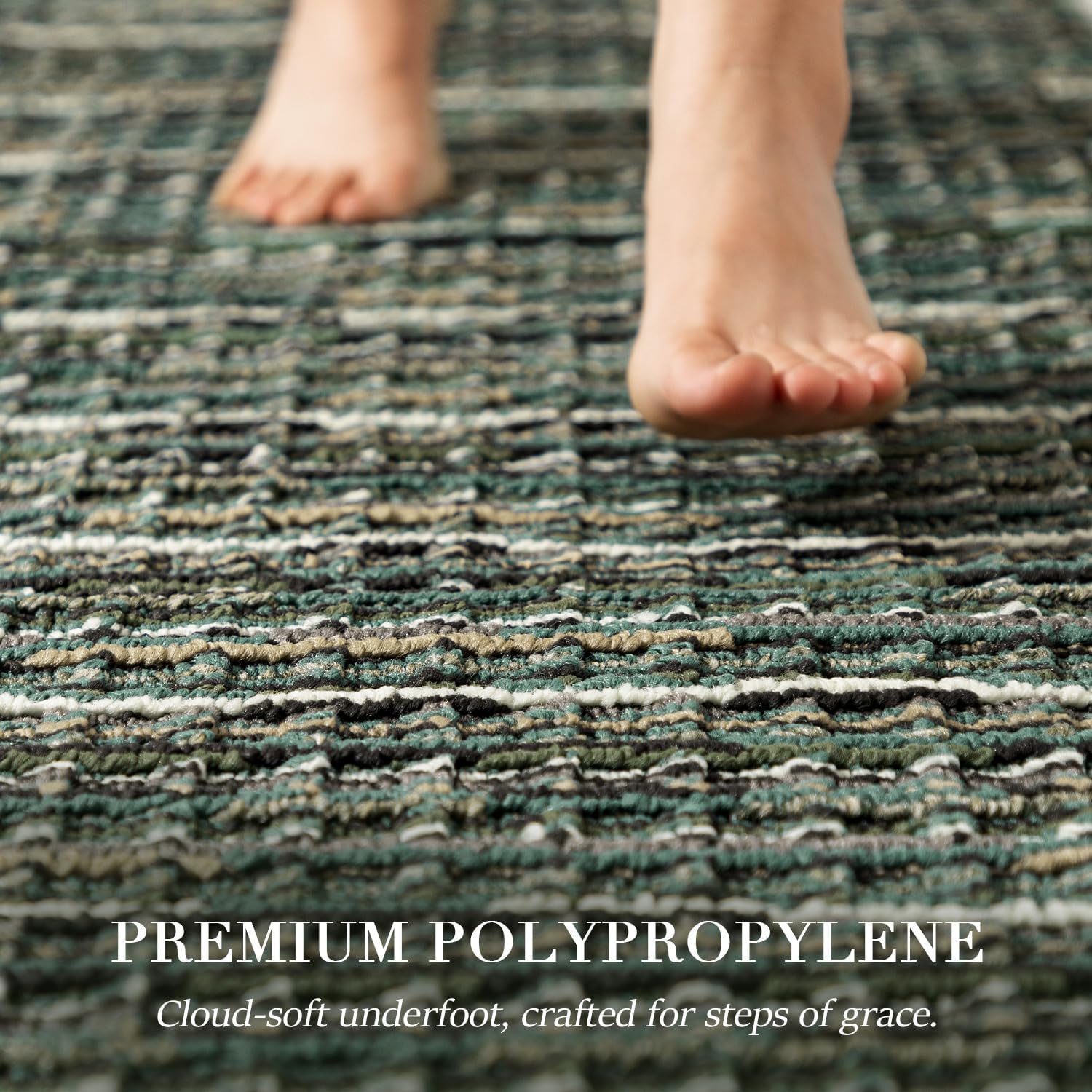 Green Non‑Slip Kitchen Rug Set of 2