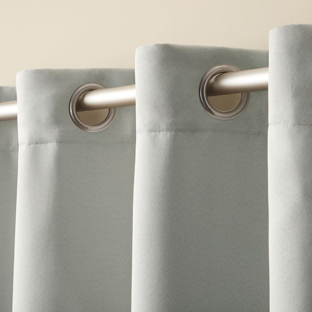 52x84" Set of 2 Grey Double‑Layer Curtains