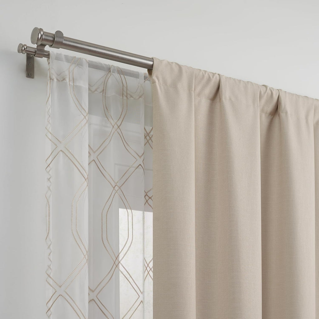 37x84" 4‑Piece Linen Blackout Curtain Set