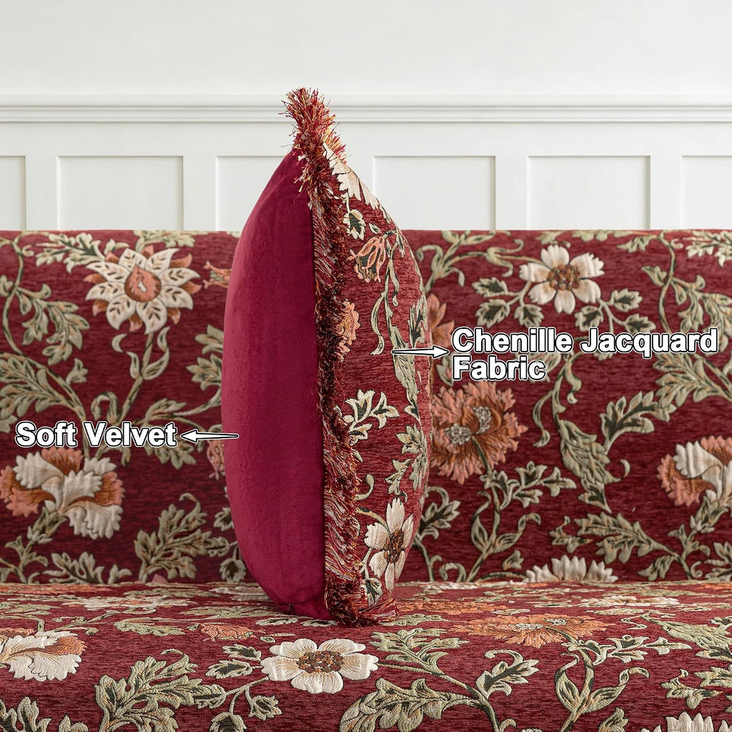 Loom and Mill Rust Red 20x20" Chenille Pillow Cover