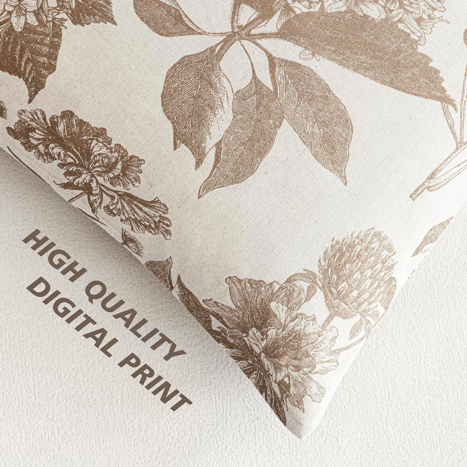 18x18" Set of 2 Linen Floral Pillow Covers
