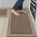Taupe Non‑Slip Kitchen Rug Set of 2