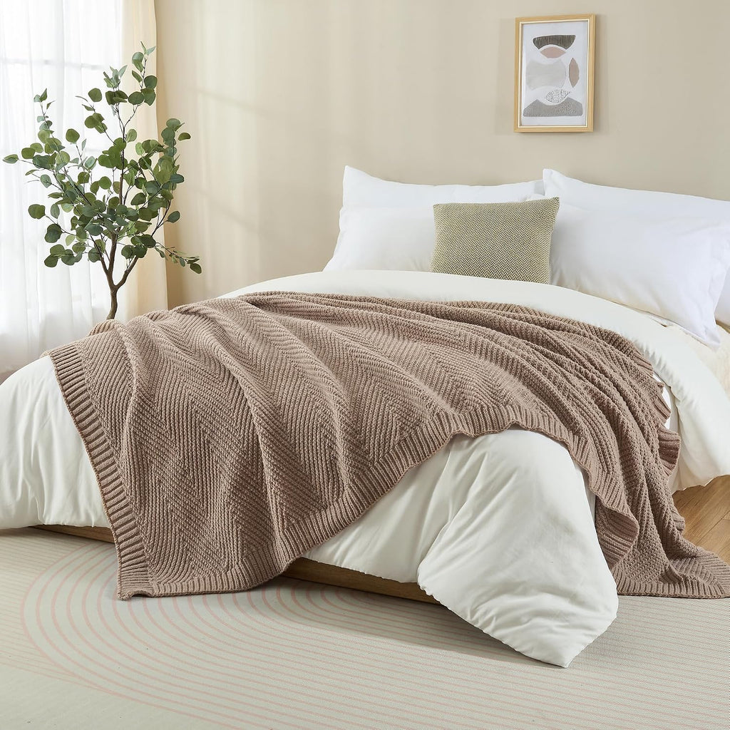 Knit Throw Blanket 50x60 Inch