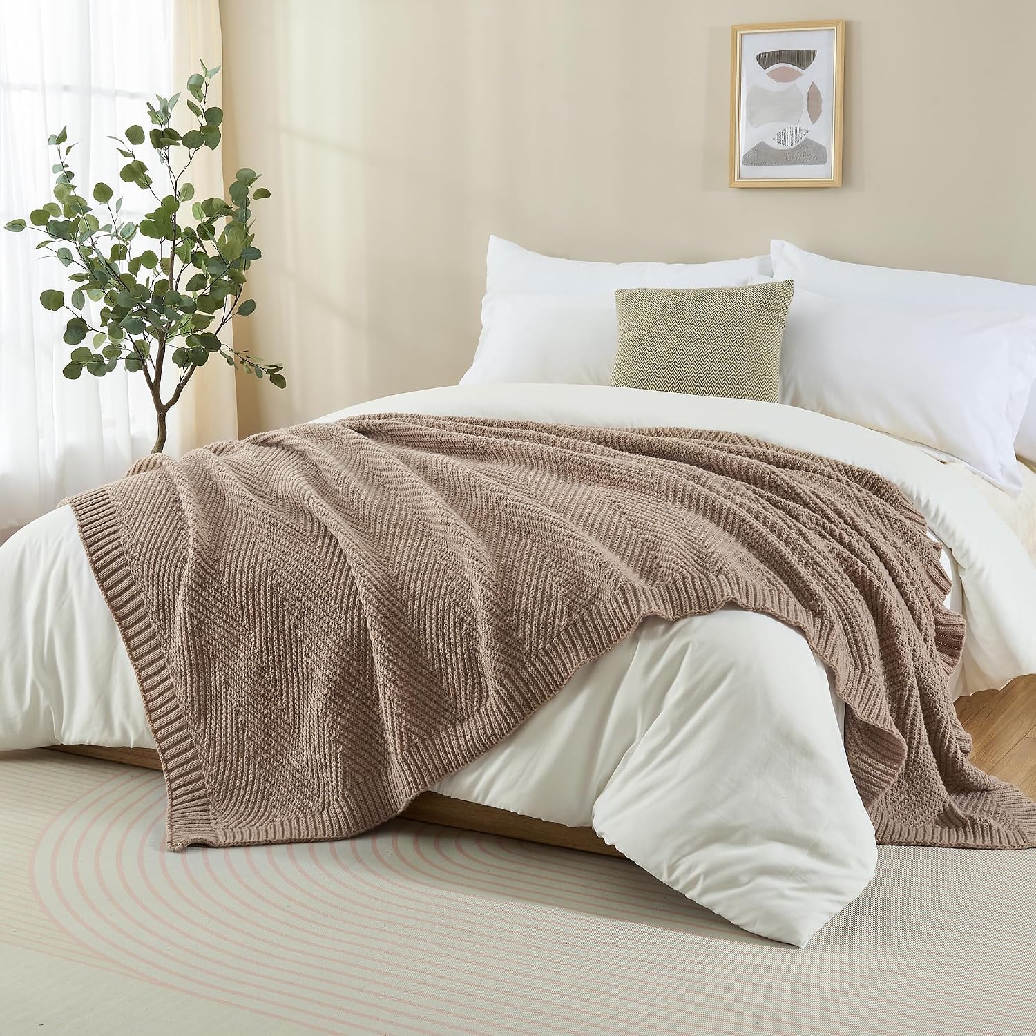 Knit Throw Blanket 50x60 Inch