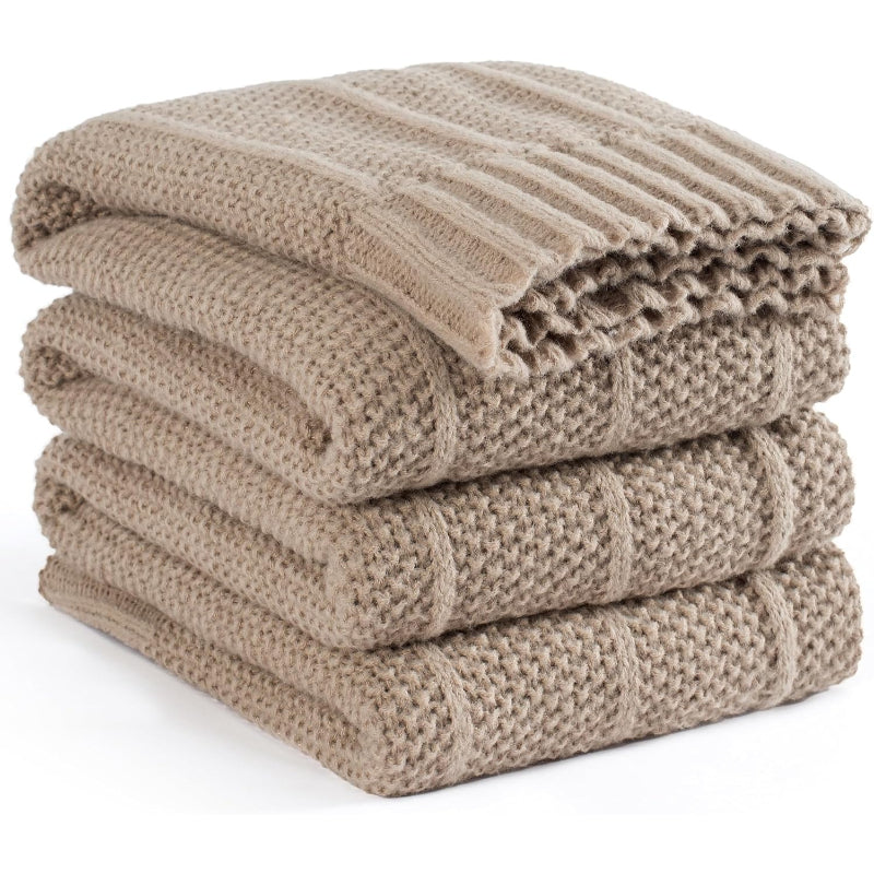 60x80" Stripe Cable Knit Throw Blanket