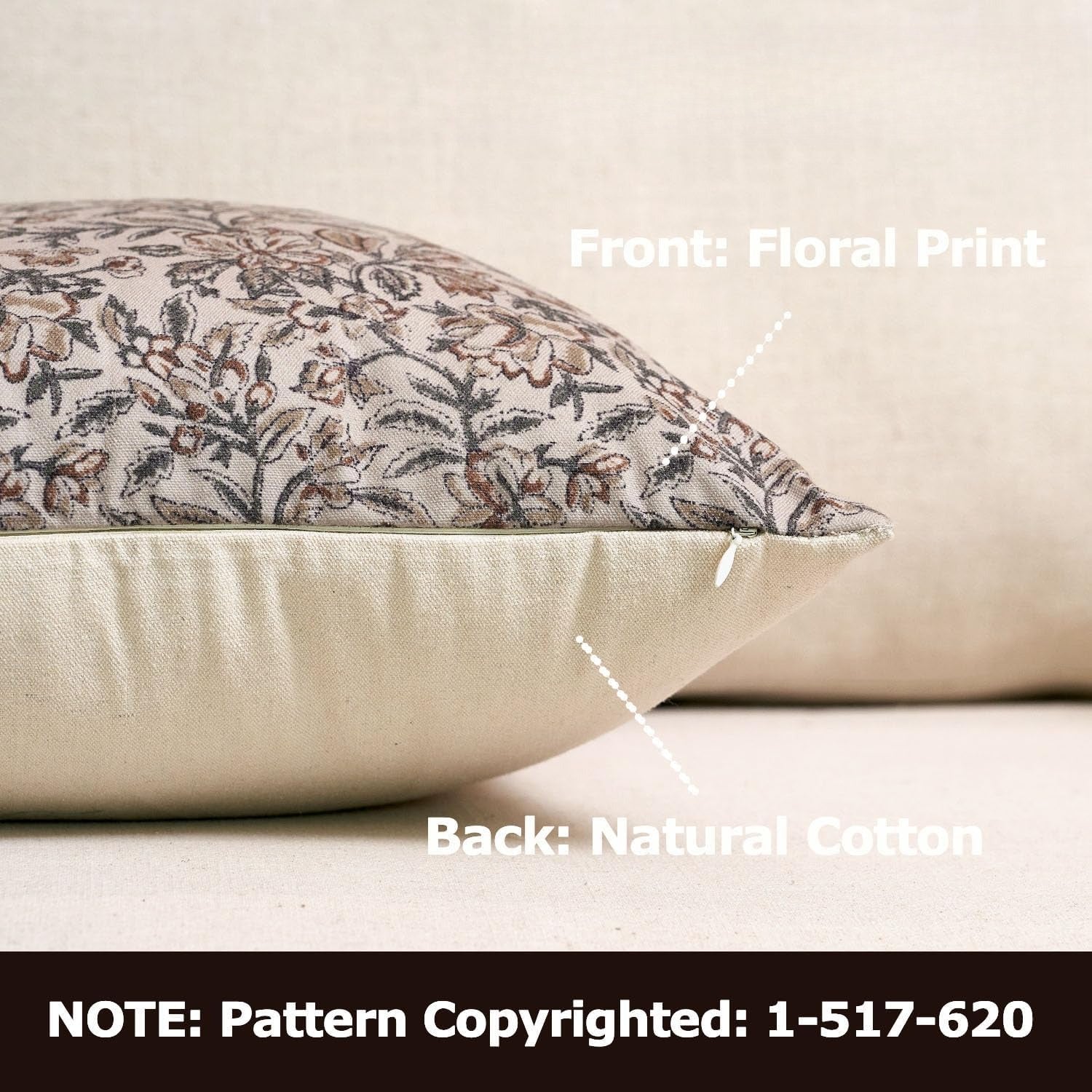 18x18" Set of 2 Floral Pillow Covers