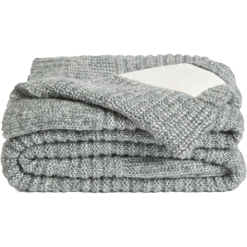 Melange Textured Soft Knit Throw Blanket