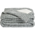 Melange Textured Soft Knit Throw Blanket